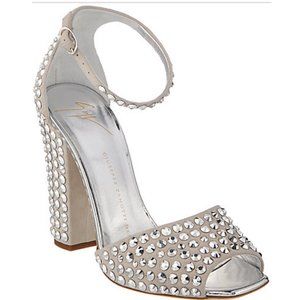 Giuseppe Zanotti Embellished Suede Sandal, Size 38